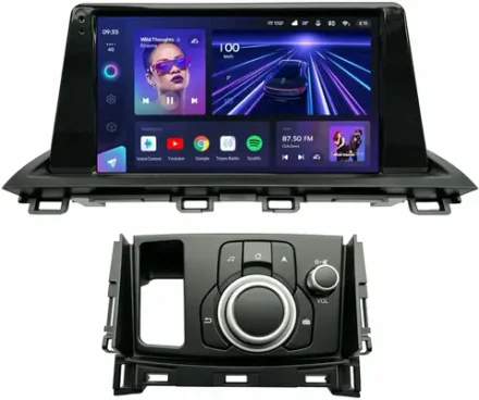 Магнитола для Mazda CX-4 2016-2024 (ШГУ монохром, рамка 9) - Teyes CC3-2K на Android 10, 2K QLED, ТОП процессор, CarPlay, 4G SIM-слот
