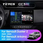 Магнитола для Renault Arkana 2019+, Duster 2 2020+ - Teyes CC3-2K-360 монитор 13" 2K QLED на Android 10, Быстрая, CarPlay, 4G SIM-слот, 4 камеры в комплекте