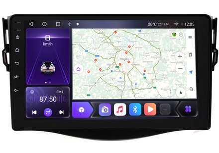 Магнитола для Toyota RAV4 30 2005-2012, Vanguard - Kuberg OL-9688 QLed, Android 12, TS10, CarPlay, 4G SIM-слот