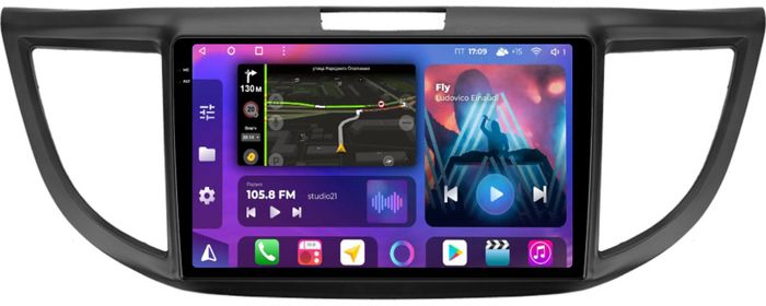 Магнитола для Honda CR-V 4 2012-2016 (большая рамка) - FarCar BM9-2K-7073-9 монитор 9.5" 2K QLED на Android 14, TS10, 4+32Гб, CarPlay, 4G SIM-слот