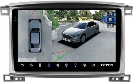 Магнитола для Toyota Land Cruiser 100, Lexus LX470 2002-2007 (экран климата снизу) - Teyes CC3-2K-360 на Android 10, 2K QLED, 6Гб+128Гб, CarPlay, 4G SIM-слот, 4 камеры в комплекте