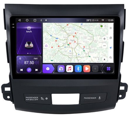 Магнитола для Mitsubishi Outlander XL, Peugeot 4007, Citroen C-Crosser - Kuberg OL-9636 QLed+2K, Android 12, TS10, CarPlay, 4G SIM-слот