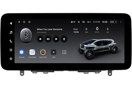 Магнитола для Mercedes-Benz C-класс W204 2007-2011 (взамен бардачка) - Teyes LUX ONE ROUND монитор 12.3" 2K QLED на Android 10, CarPlay, 4G SIM-слот