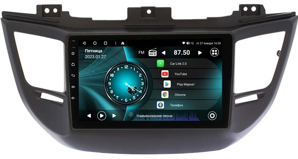 Магнитола для Hyundai Tucson 2016-2018 (рамка черная) - Vaycar VA23-0546 на Android 13, 8-ядер, 2Гб-32Гб, 4G SIM-слот