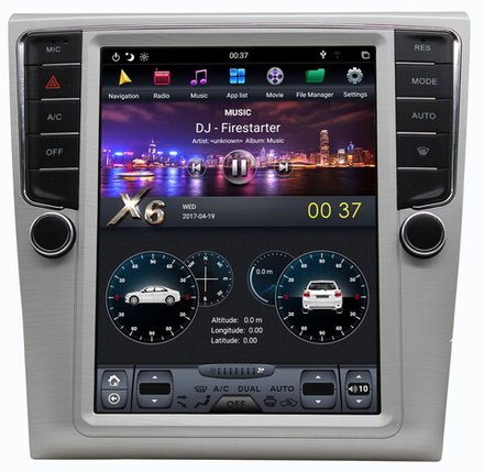 Магнитола для Volkswagen Passat 2005-2015 (B6, B7, CC) - Kuberg ZF-1012-Q6 вертикальный экран в стиле "Тесла" на Android 11, 8Гб+128Гб, CarPlay, 4G SIM-слот
