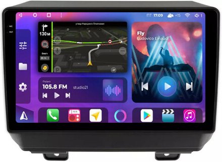 Магнитола для Jeep Wrangler 4 2018+ - FarCar BM9-2K-9565 монитор 9.5" 2K QLED на Android 14, TS10, 4+32Гб, CarPlay, 4G SIM-слот