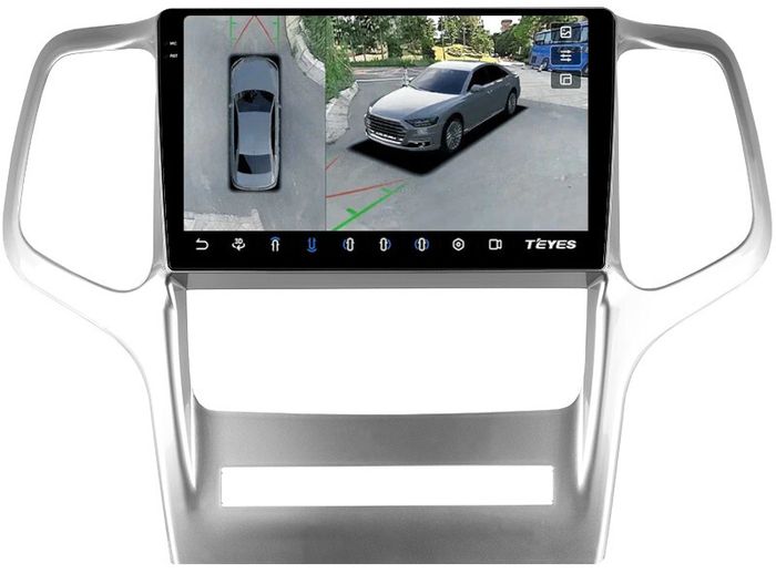 Магнитола для Jeep Grand Cherokee WK2 2010-2013 - Teyes CC3-2K-360 на Android 10, 2K QLED, 6Гб+128Гб, CarPlay, 4G SIM-слот, 4 камеры в комплекте