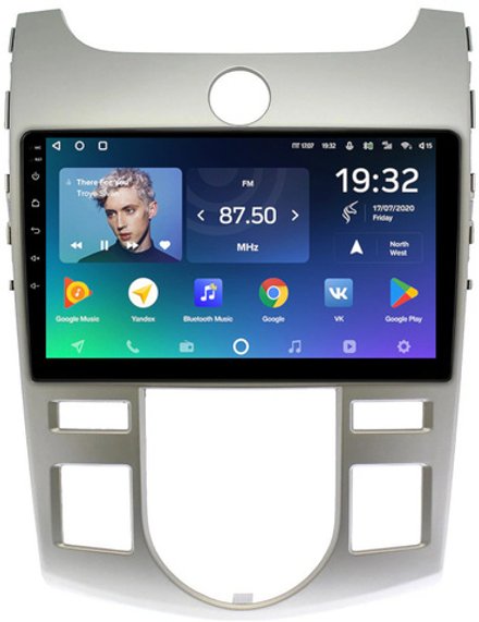 Магнитола для KIA Cerato 2 2008-2013 (климат, рамка серебро) - Teyes CC2 PLUS на Android 10, ТОП процессор, 4Гб+64Гб, 4G SIM-слот