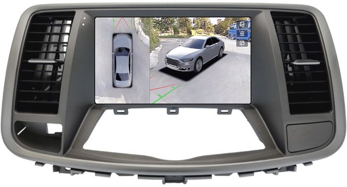 Магнитола для Nissan Teana J32 2008-2013 (ШГУ цветной, рамка тип 2) - Teyes CC3-2K-360 монитор 9.5" 2K QLED на Android 10, 6+128Гб, CarPlay, 4G SIM-слот, 4 камеры в комплекте
