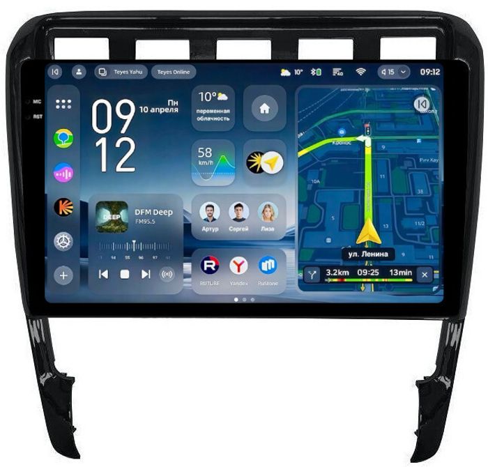 Магнитола для Porsche Cayenne 1 2002-2010 - Teyes CC4-PRO монитор 9.5" 2K QLED на Android 13, Быстрейшая, Snapdragon 778G, ИИ, CarPlay, DSP, 4G SIM-слот