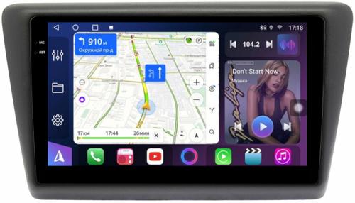 Магнитола для Skoda Rapid 1 2012-2020 (рамка тип 2) - FarCar 3043M монитор 9.5" QLED на Android 14, TS18, CarPlay, 4G SIM-слот