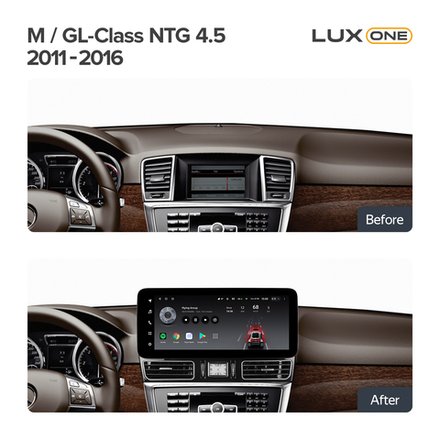 Магнитола для Mercedes-Benz ML W166 2011-2015 NTG 4.5 - FarCar MB1003 монитор 12.3" на Android 13, 8Гб+128Гб, CarPlay, 4G SIM-слот