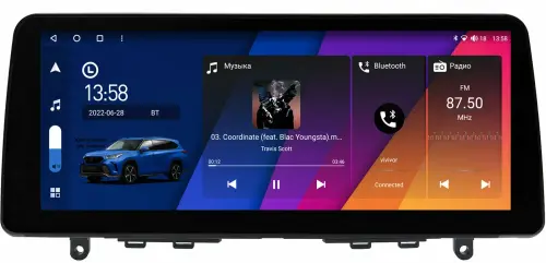 Магнитола для Mercedes-Benz C-класс (W204) 2007-2011 - Canbox H-Line 1260 монитор 12.3" QLED в стиле BMW на Android 10, Быстрая, ТОП-процессор, CarPlay, 4G SIM-слот