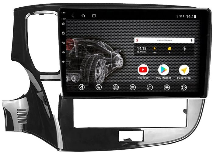 Магнитола для Mitsubishi Outlander 3 2019-2022 (прямоугольный климат) - AK482R10-MTK Android 10, 8-ядер, 2Гб-32Гб