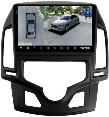 Магнитола для Hyundai i30 2007-2012 (климат) - Teyes CC3-2K-360 на Android 10, 2K QLED, 6Гб+128Гб, CarPlay, 4G SIM-слот, 4 камеры в комплекте