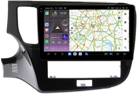 Магнитола для Mitsubishi Outlander 3 2019-2022 (прямоугольный климат) - Kuberg OL-1573 QLed+2K, Android 13, TS20, CarPlay, 4G SIM-слот