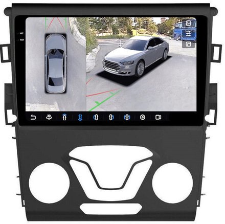 Магнитола для Ford Mondeo 5 2015-2019 - FarCar BX377M-360 монитор 9.5" 2K QLED на Android 13, 6Гб+128Гб, CarPlay, 4G SIM-слот, 4 камеры в комплекте