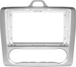 Магнитола для Ford Focus 2 2004-2011 (климат, рамка серебро) - Teyes CC4L монитор 9" IPS, Android 14, Быстрая, Snapdragon 662, CarPlay, 4G SIM-слот