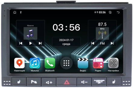 Магнитола для Volkswagen Touareg 1 2002-2010 (рамка с кнопками) - FarCar DX9-7081F2 монитор 9.5" IPS на Android 13, 4+64Гб, CarPlay