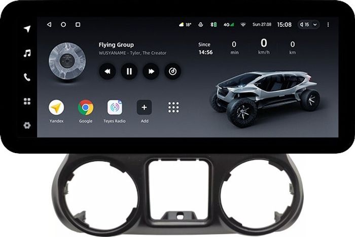 Магнитола для Jeep Wrangler 3 2010-2014 - Teyes LUX ONE ROUND монитор 12.3" 2K QLED на Android 10, Быстрая, CarPlay, 4G SIM-слот