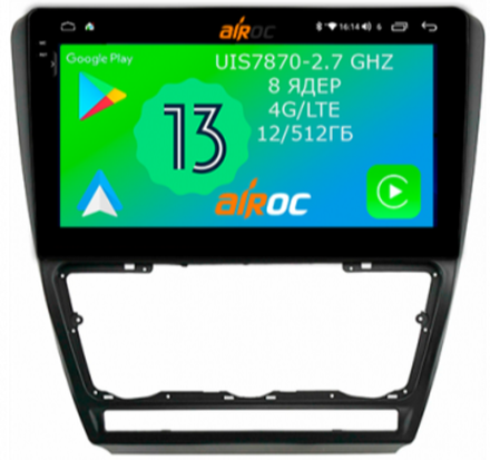Магнитола для Skoda Octavia A5 2004-2013 - Airoc 2K AU-3202B (черная)на Android 13, TS20, 12/512Гб, SIM-слот