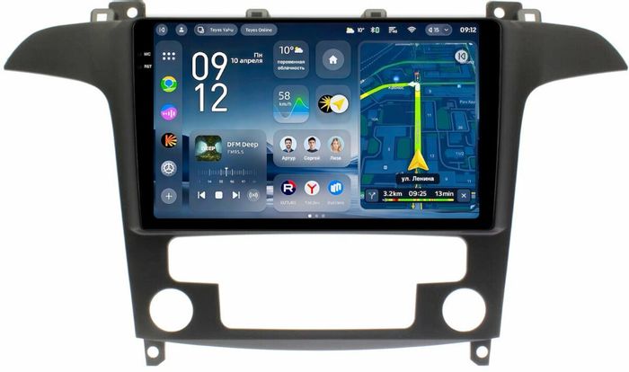 Магнитола для Ford S-Max, Galaxy 2 2006-2015 (климат) - Teyes CC4-PRO монитор 9.5" 2K QLED на Android 13, Snapdragon 778G, ИИ, CarPlay, DSP, 4G SIM-слот
