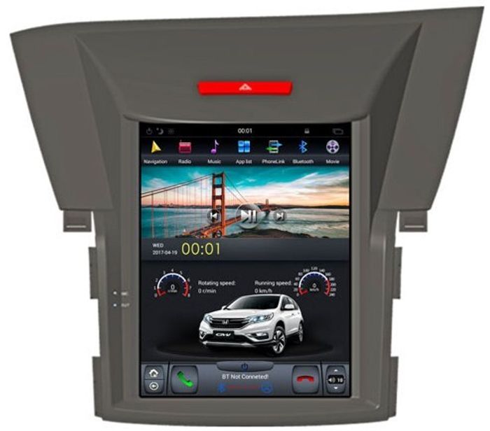 Магнитола для Honda CR-V 4 2012-2018 - Kuberg ZF-1091-Q6 вертикальный экран 10.4" в стиле "Тесла" на Android 11, 8/128Гб, CarPlay, 4G SIM-слот