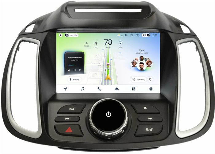 Магнитола для Ford Kuga 2 2012-2019 (без SYNC, рамка с кнопками тип 1) - Teyes CC4L монитор 9" IPS на Android 14, Snapdragon 662, CarPlay, 4G SIM-слот