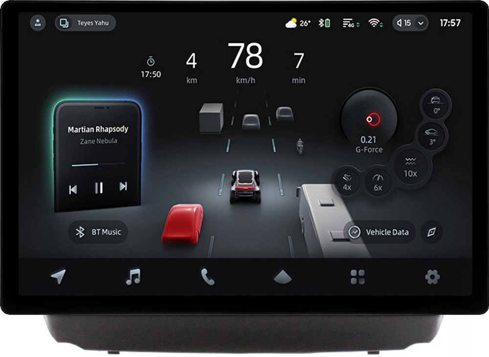 Магнитола для Hyundai iХ35, Tucson 2 2009-2015 (без штатного усилителя, рамка 10) - Teyes CC4-PRO монитор 13" 2K QLED на Android 13, Snapdragon 778G, ИИ, CarPlay, DSP, 4G SIM-слот