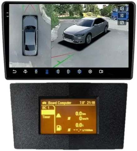 Магнитола для Opel Astra H (перенос БК вниз, черная) - FarCar BX9-360-7382B монитор 9.5" 2K QLED на Android 13, 6Гб+128Гб, CarPlay, 4G SIM-слот, 4 камеры в комплекте