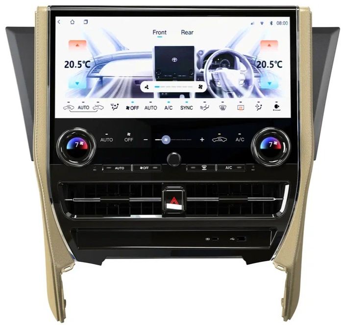 Магнитола для Toyota Alphard 30, Vellfire 2015-2023 (любая комплектация) - Kuberg ZH-T1401BG (бежевая) на Android 12, 8Гб+128Гб, 4G SIM-слот, CarPlay