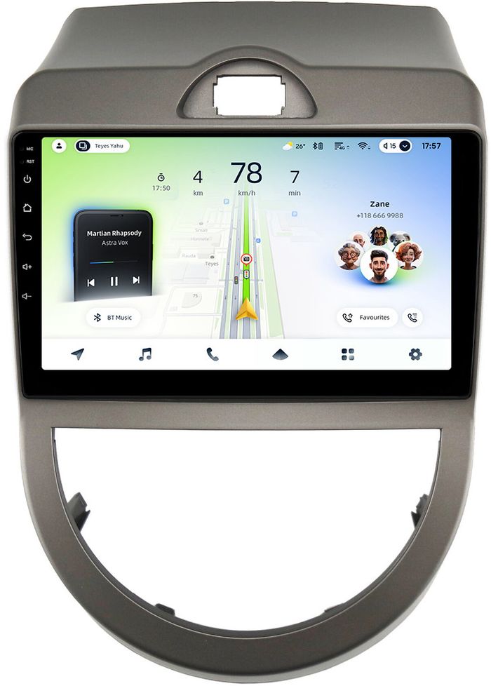 Магнитола для KIA Soul 1 2008-2011 - Teyes CC4L монитор 9" IPS на Android 14, Snapdragon 662, CarPlay, 4G SIM-слот