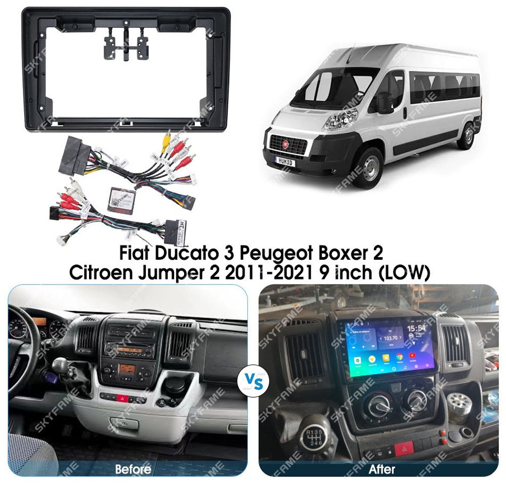 Магнитола для Citroen Jumper, Fiat Ducato, Peugeot Boxer 2006-2022 - Kuberg SF-9990 QLed+2K, Android 13, TS20, CarPlay, 4G SIM-слот