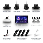 Магнитола для Ford Fiesta MK6 2008-2012 (красный БК, рамка тип 1) - Teyes CC3-2K-360 на Android 10, 2K QLED, 6Гб+128Гб, CarPlay, 4G SIM-слот, 4 камеры в комплекте