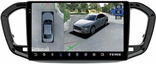 Магнитола для Lada Vesta NG 2023+ (без ШГУ, рамка черная глянцевая 9) - Teyes CC3-2K-360 на Android 10, 2K QLED, 6Гб+128Гб, CarPlay, 4G SIM-слот, 4 камеры в комплекте