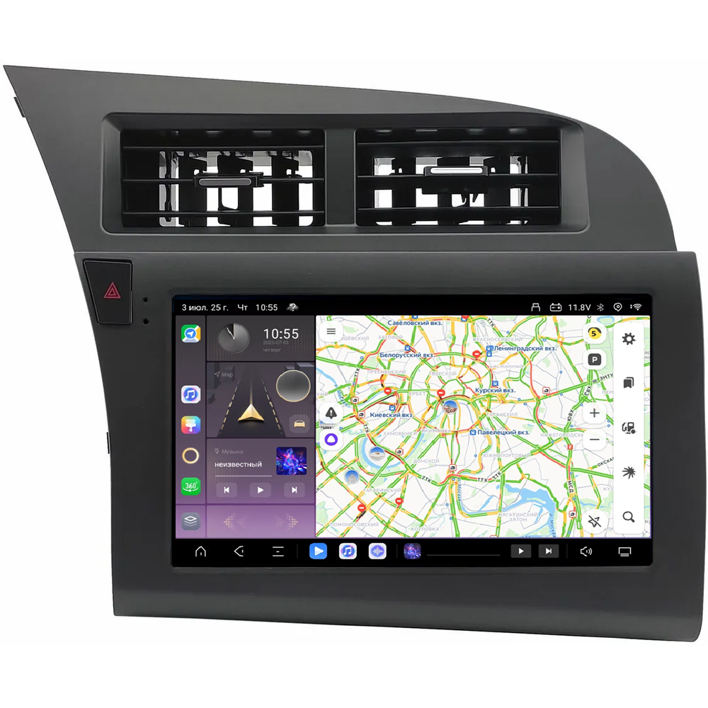 Магнитола для Audi A6 2004-2008 - Kuberg SF-9612 (рамка 9") QLed+2K, Android 13, TS20, CarPlay, 4G SIM-слот