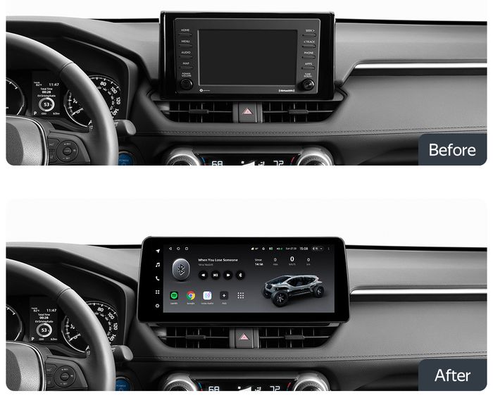 Магнитола для Toyota RAV4 50 2019-2024+ (рынок РФ и ОАЭ) - Teyes LUX ONE монитор 12.3" 2K QLED на Android 10, CarPlay, 4G SIM-слот, 6/128ГБ