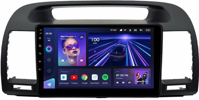 Магнитола для Toyota Camry 30 2001-2006 (рамка черная) - Teyes CC3 монитор 9" QLED на Android 10, Быстрая, CarPlay, 4G SIM-слот