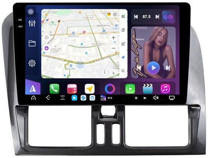 Магнитола для Volvo XC60 2008-2013 - FarCar GX9-9558A монитор 9.5" 2K QLED на Android 14, TS20, 6+128Гб, CarPlay, 4G SIM-слот