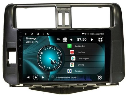 Магнитола для Toyota Land Cruiser Prado 150 2009-2013 (рамка черная) - Vaycar VA77-0065 на Android 13, 8-ядер, 4G SIM-слот