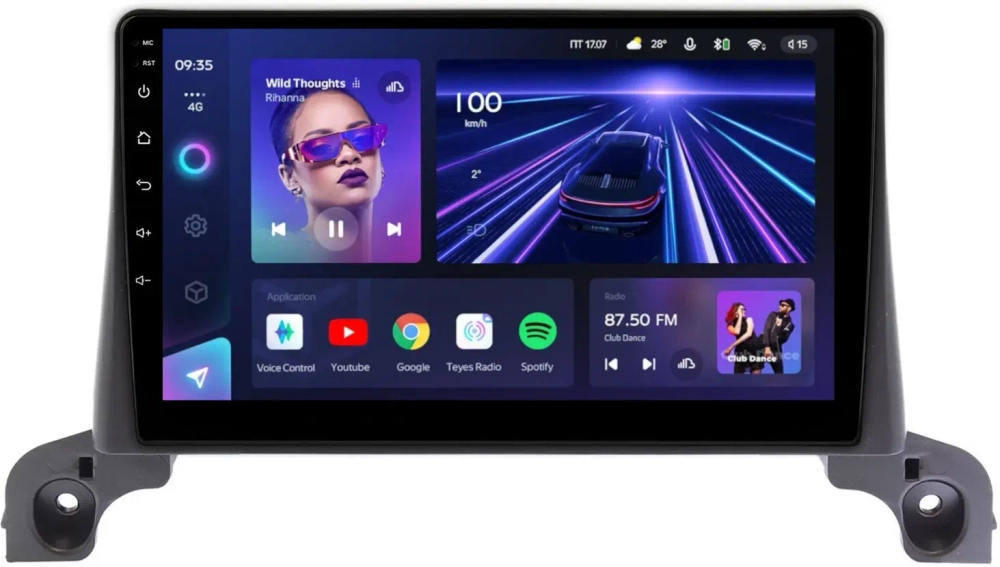 Магнитола для Peugeot 3008, 5008 2016-2022, 4008 2020+ (рамка 9) - Teyes CC3 на Android 10, QLED, ТОП процессор, 4Гб+32Гб, CarPlay, 4G SIM-слот