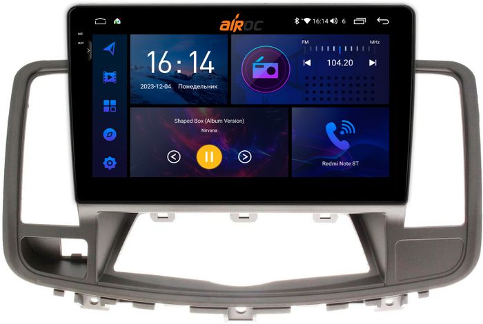 Магнитола для Nissan Teana 2008-2013 (монохром экран) - AIROC 2K RI-1205 Android 12, QLed+2K, ТОП процессор, 8/128Гб, CarPlay, SIM-слот