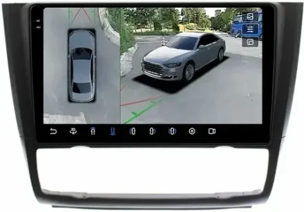 Магнитола для BMW 1-серии E81, E82, E87 2006-2012 (без штатного монитора, климат) - FarCar BX112M-360 монитор 9.5" 2K QLED на Android 13, 6Гб+128Гб, CarPlay, 4G SIM-слот, 4 камеры в комплекте
