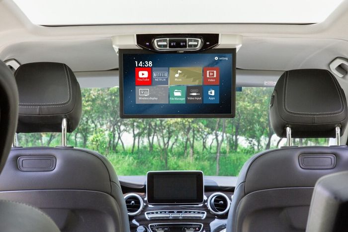Монитор потолочный для Mersedes-Benz V класс - ERGO ER15AMS с экраном 15.6” (1920х1080 FullHD, Android, 3+32Gb) бежевый
