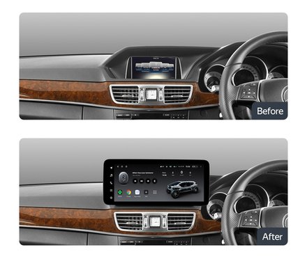 Магнитола для Mercedes-Benz E W212 седан правый руль 2015-2016 NTG 5.0 - Teyes LUX ONE монитор 12.3", Android 10, 6+128Гб, CarPlay, 4G SIM-слот