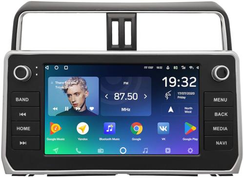 Магнитола для Toyota Land Cruiser Prado 150 2017-2023 (рамка с кнопками и крутилками) - Teyes CC2 PLUS на Android 10, ТОП процессор, 4Гб+64Гб, 4G SIM-слот