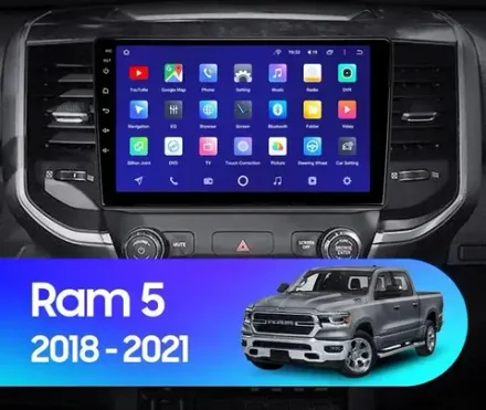 Магнитола для Dodge RAM 5 2018-2023+ - Kuberg SF-9265 QLed+2K, Android 12, TS10, CarPlay, 4G SIM-слот