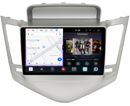 Магнитола для Chevrolet Cruze 2012-2015 (рамка серебро) - Redpower 85045S PRO/PROmax ТОП звук, 2K QLED, Android 14, CarPlay, 4G SIM-слот