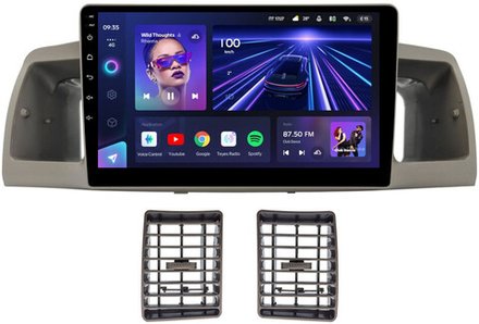 Магнитола для Toyota Corolla 120 2000-2007 (рамка бежевая с воздуховодами) - Teyes CC3 на Android 10, QLED, ТОП процессор, 4Гб+32Гб, CarPlay, 4G SIM-слот