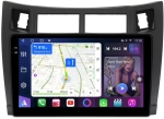 Магнитола для Toyota Vitz 2, Yaris 2 2005-2011 (рамка черная) - FarCar BM3022M монитор 9.5" QLED на Android 14, TS10, 4+32Гб, CarPlay, 4G SIM-слот